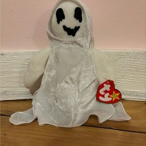 Ty White and Black Stuffed Ghost Plush